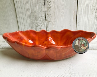 Vintage California Pottery No 1136 Orange Glazed Planter,California Pottery Dish, Vintage Orange Cermaic Dish, Vintage Orange Planter, Dish