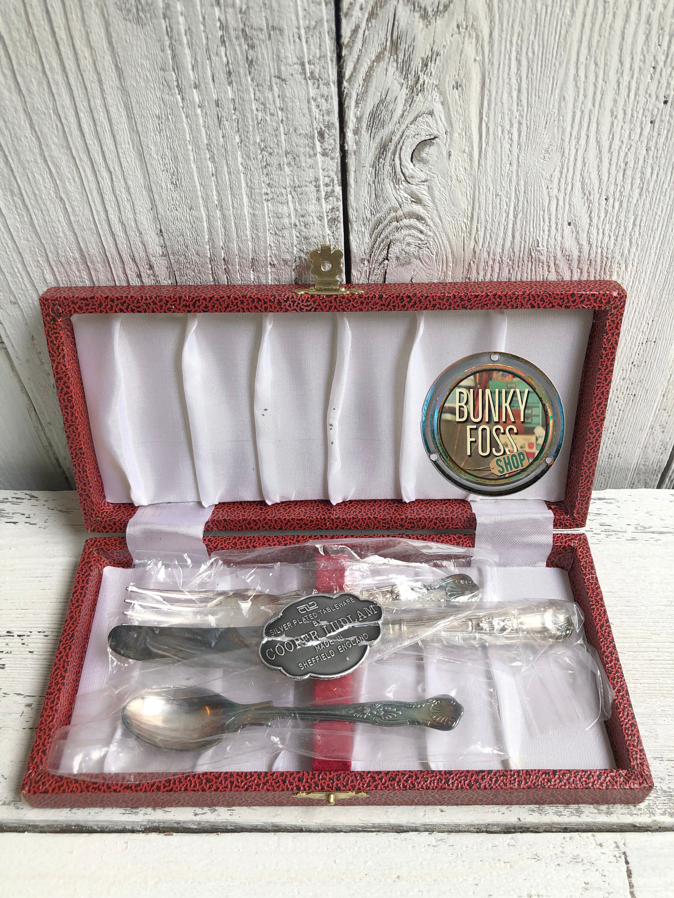 【Cooper Ludlam】キングスパターンのデザートセット 8名用32本組 RARE Vintage Cooper Ludlam Silver Plated Child's Cutlery Set