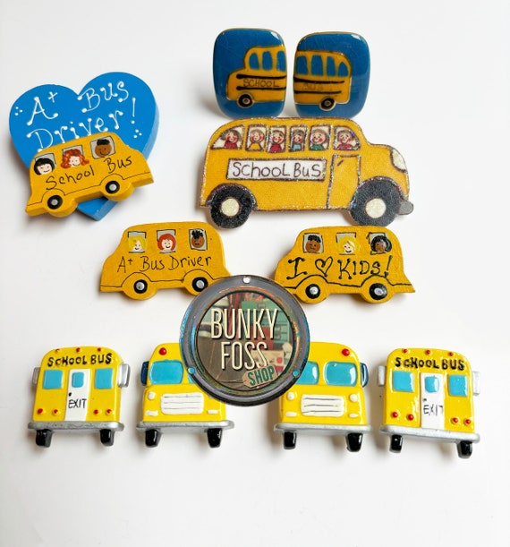 Vintage School Bus Pins Lot, Bus Driver, Bus Drive
