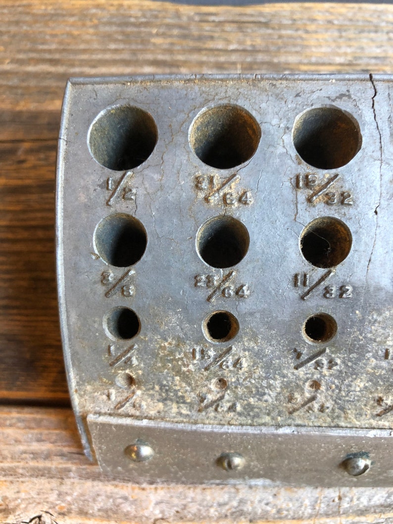 Antique Metal Drill Bit Holder Old Drill Bit Holder Metal Etsy