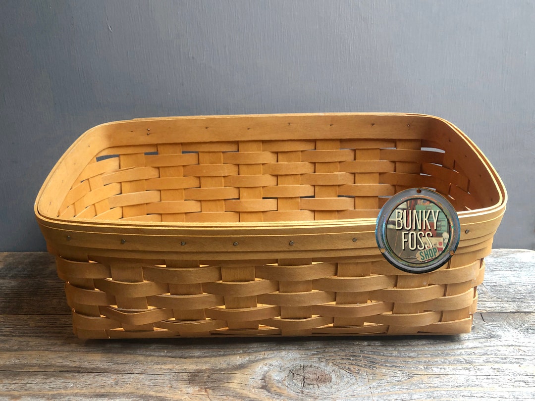 Vintage Longaberger Highlo Rectangular Woven Storage Basket Etsy