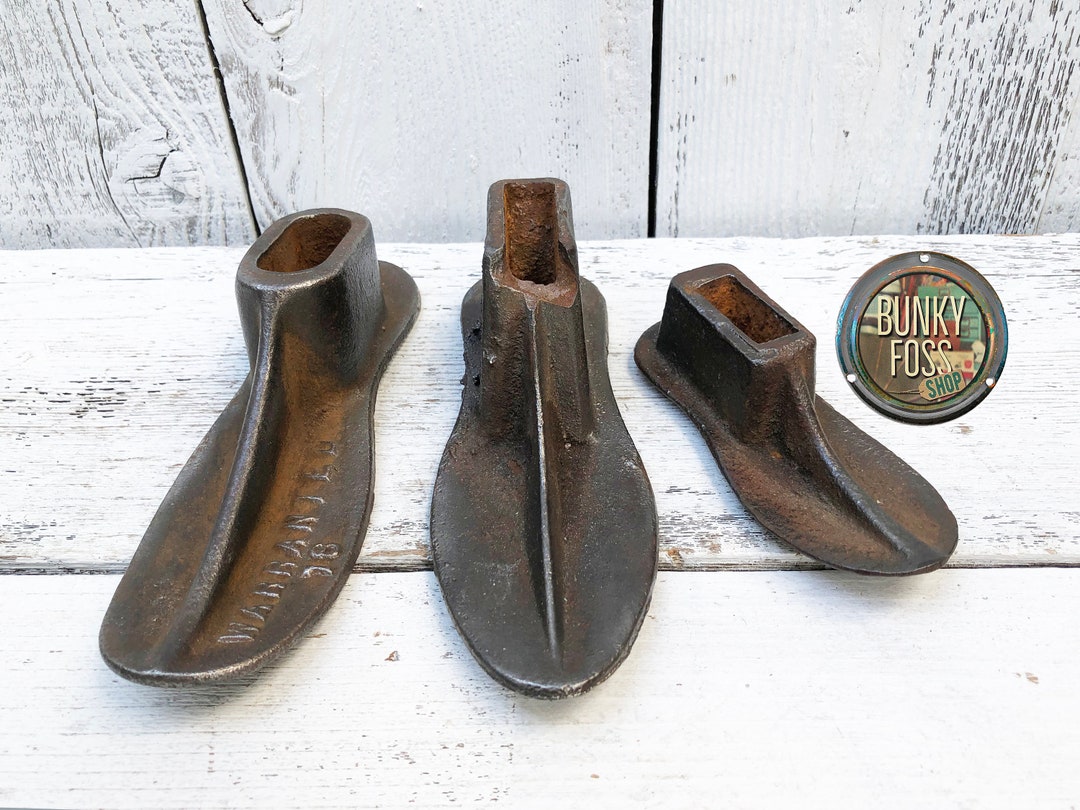 Antique Cast Iron Cobbler's Shoe Molds, Cast Iron Shoe Molds, Antique