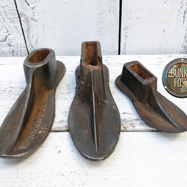 Antique Cast Iron Cobbler's Shoe Molds, Cast Iron Shoe Molds, Antique Shoe Molds, Cobbler Molds, Old Shoe Molds, Cast Iron, Shoe Molds