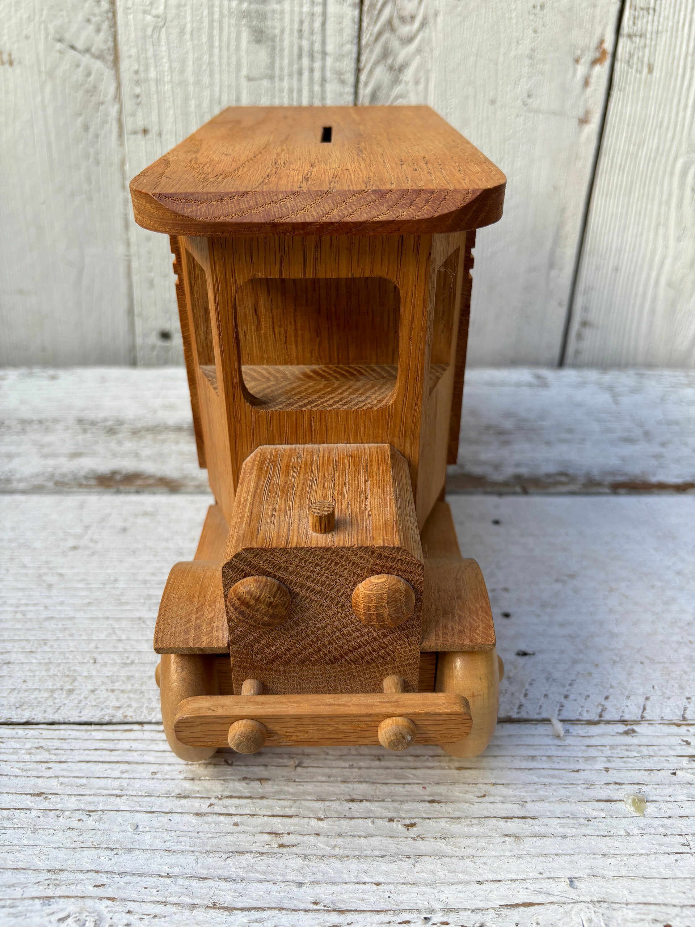 Vintage Handmade Wooden Truck Bank,wood Truck Bank,vintage