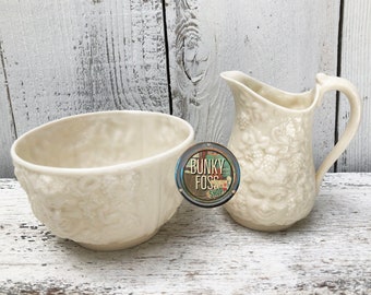 Vintage Belleek Ireland Bacchus Mask Porcelain Creamer and Sugar Bowl Set, Belleek Porcelain, Ireland, Irish Porcelain, Belleek Bacchus Mask