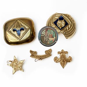 Vintage Boy Scouts Pin and Webelos Neckerchief Slides Set, Vintage Boy Scouts Pin Set, Boy Scouts, Pin Set, Scarf Slide, Webelos, Scouts USA