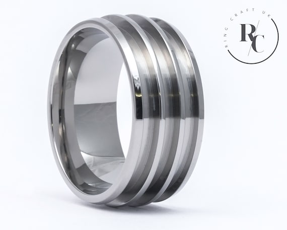 10mm Triple Groove Titanium Ring Core Etsy Australia