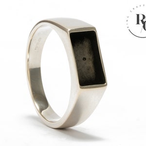 925 sterling silver resin tray signet ring