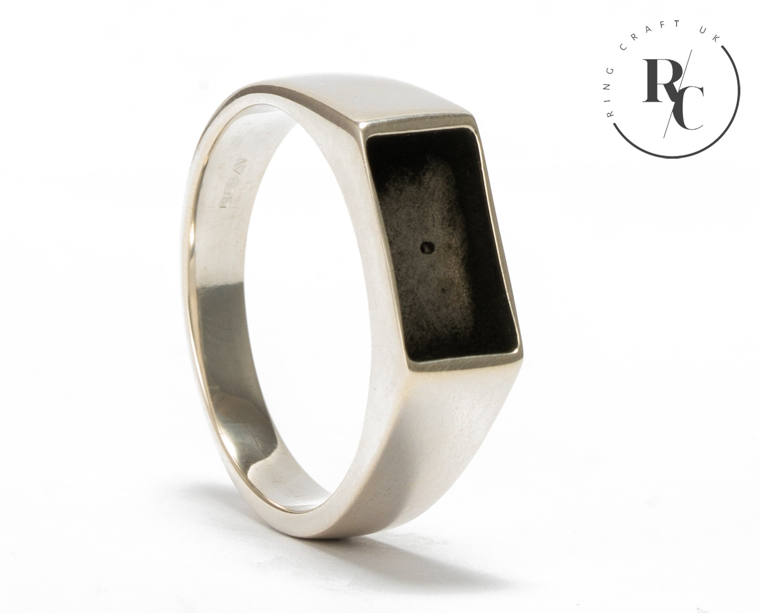925 Sterling Silver Resin Tray Signet Ring Etsy New Zealand