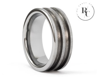 8mm Tungsten Carbide Double Channel Ring Core