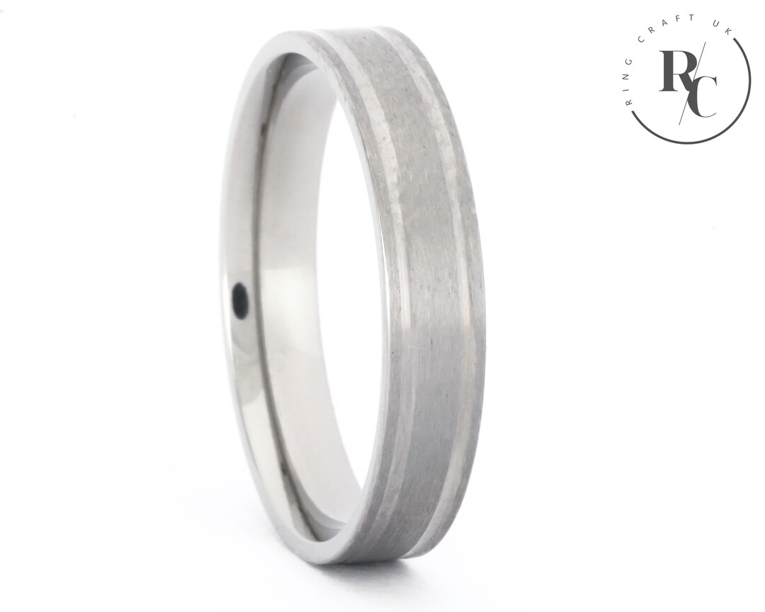 Revestimiento de anillo de titanio de 4 mm Etsy Espana