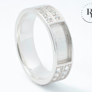 925 Sterling Silber Band mit Resin Tray & Diamanten