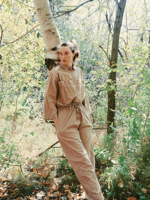 80’s Neutral Boiler Suit / Utility Jumpsuit (Size