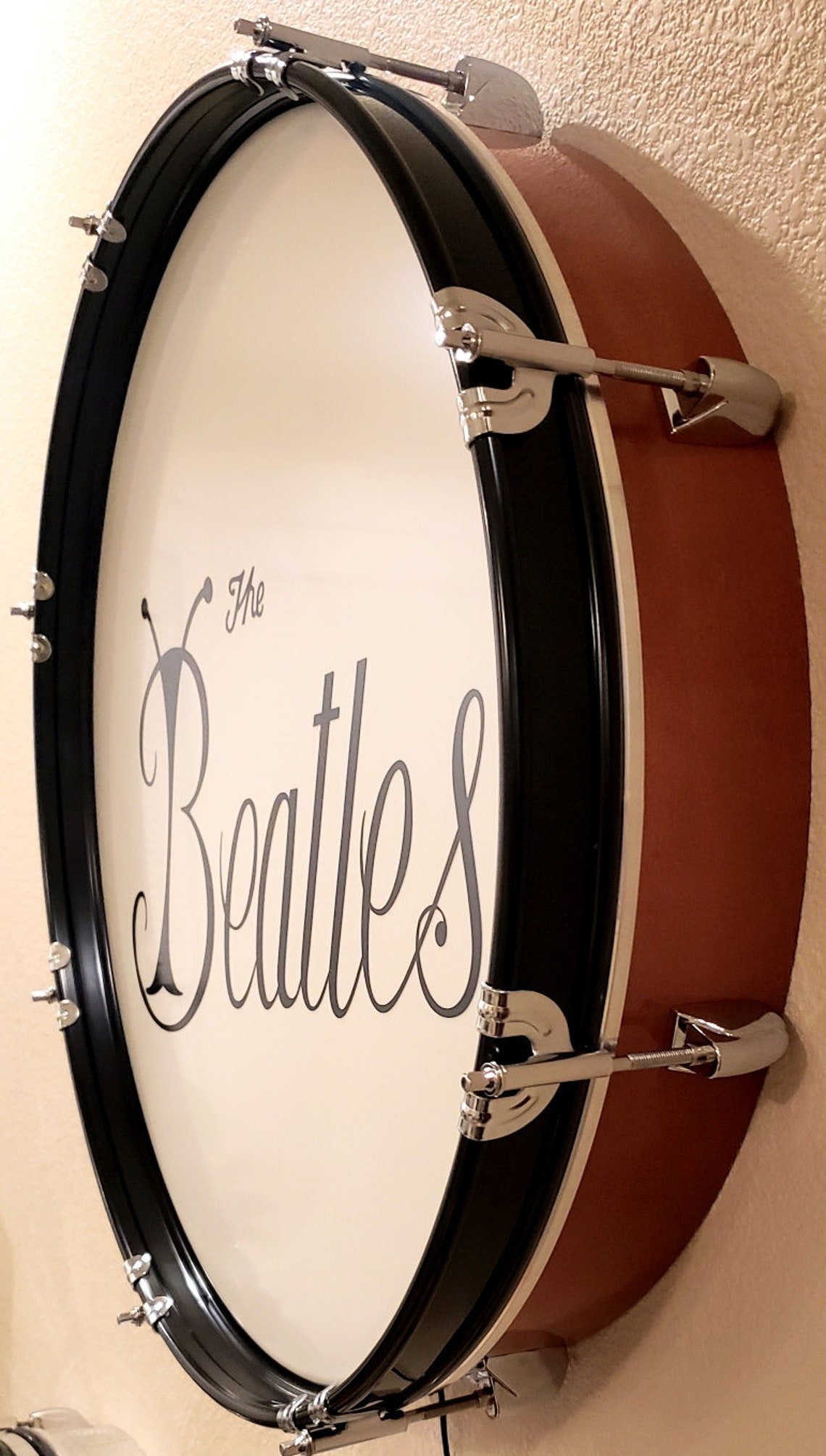 Beatles Script Wall Mounted Bass Drum with LED Lighting Etsy