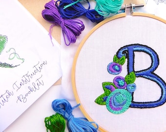 Embroidery Kit, Monogram Embroidery, Beginner DIY