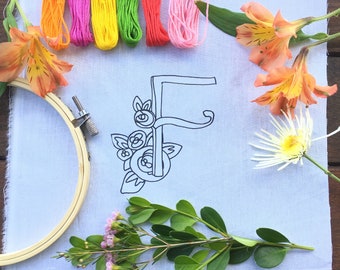 Hand Embroidery Kit, Monogram Sachet,  DIY Sachet Embroidery Kit, Monogram Embroidery Kit for Beginners