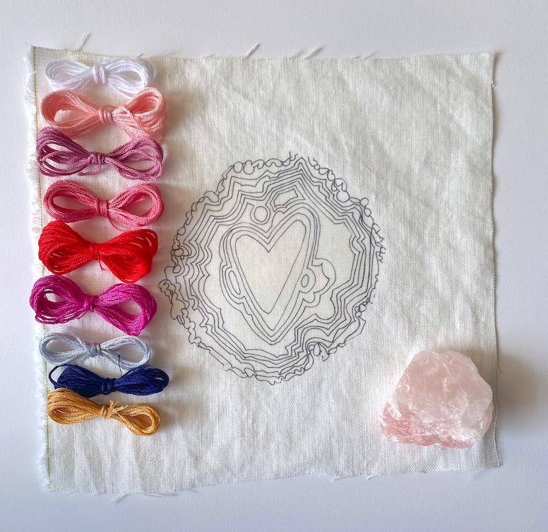 Emerald DIY Embroidery Kit Geode Sewing Kit Trendy Embroidery Kit Art Kit Geode Hand Embroidery Kit Embroidery Kit Embroidery design