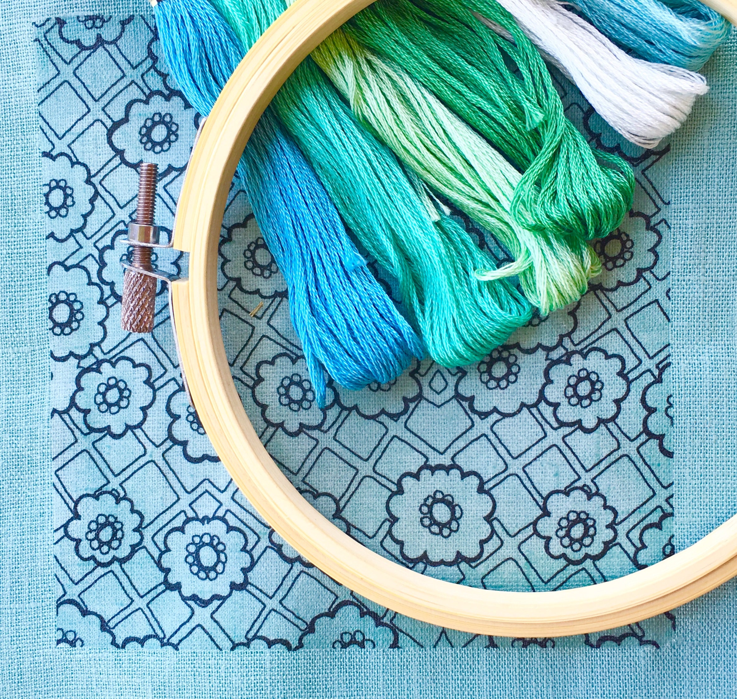 DIY Floral Embroidery Kit Modern Embroidery Kit Modern Etsy