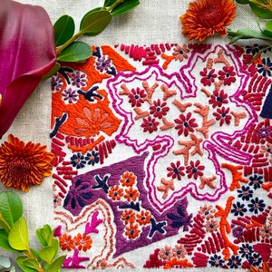 Fabric and Floss DIY Embroidery, Modern Embroidery, Modern Floral, Hand embroidery, Embroidery design, Embroidery Kit, Art Kit