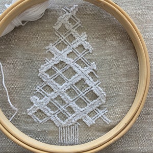 Scandinavian Style Christmas Tree, Tree Ornament, Embroidery Kit Christmas, Christmas Ornaments, Embroidery Ornament, Christmas craft Kit,