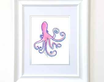 Beach Wall Art Embroidery DIY Art kit, Octopus Embroidery, Octopus Wall Art DIY kit, Embroidery Art Kit, Embroidery wall art, Embroidery Kit