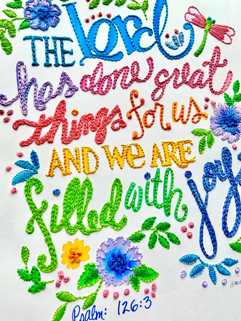 Christian Embroidery, Christian Art DIY, Scripture Embroidery Christian