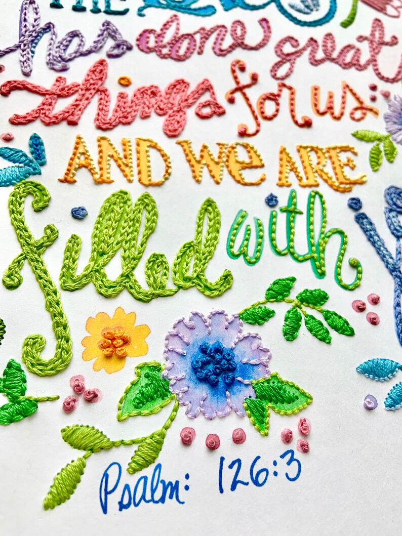 Christian Embroidery, Christian Art DIY, Scripture Embroidery Christian