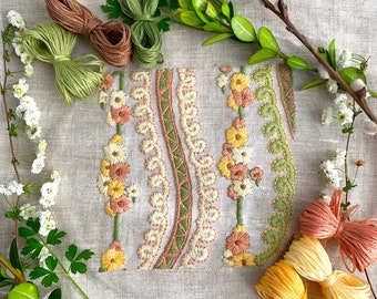 Modern Floral Embroidery Kit,Hand Embroidery Kit,Art Embroidery DIY,DIY Embroidery Kit,Embroidery Kit For Beginners,Adult Craft Kit,Craft