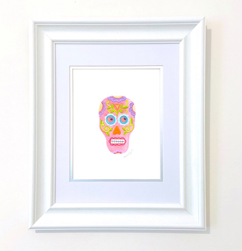 Sugar Skull Wall Art Embroidery DIY Art Kit, Sugar Skull Embroidery