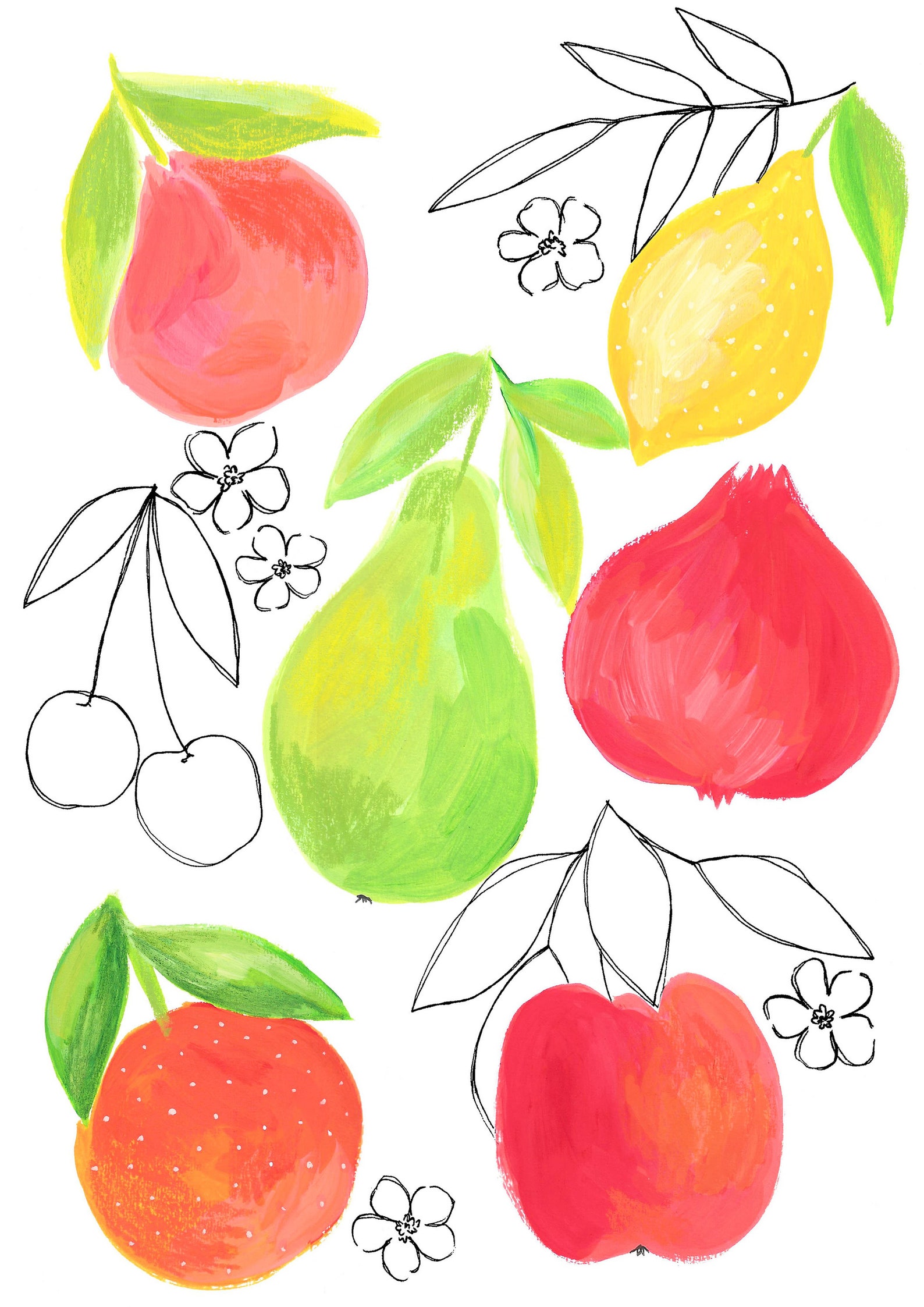Mixed Fruit Print A5 A4 A3 | Etsy