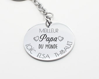 Personalized dad keychain, Father's Day gift, customizable dad gift, dad gift with children's names, best dad keychain