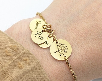 Personalized bracelet with Tree of life and engraving, Mom Jewelry, Grandma, Mother's Day Gift, Godmother Gift, Nanny, Birth Gift