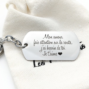 Porte-clés personnalisé Cadeau fête des Pères, Fête des mères, Cadeau permis, Cadeau Concours, Cadeau motard, Cadeau témoin mariage image 1