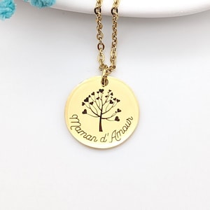 Personalized Tree of Life Necklace, First Name Engraved Necklace, Necklace for Mom, Grandma, Mom Jewelry, Birth Gift, Mother's Day Gift image 3