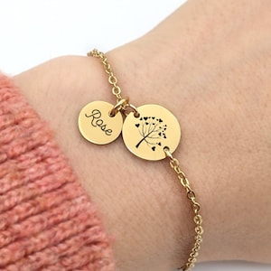 Family Tree of Life Bracelet, Children's Name Medals, Gift for Grandma or Mom, Personalized Engraved Jewelry, Stainless Steel