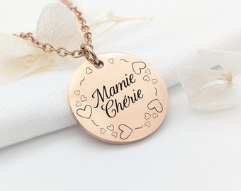 Hearts and engraving crown necklace, Personalized women's necklace, Mother's Day gift, Mom jewelry, Grandma jewelry, EVJF gift