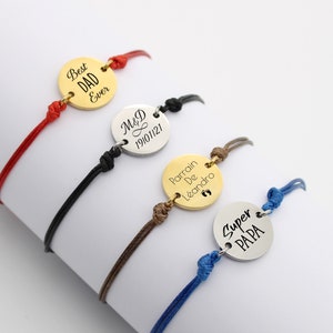 Bracelet homme personnalisable Cadeau saint valentin homme, Cadeau fête des pères, Bracelet homme, Cadeau témoin image 2