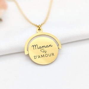 Personalized pendulum necklace and custom engraving, Necklace for mom, godmother, grandma, Mother's Day gift, Birth gift