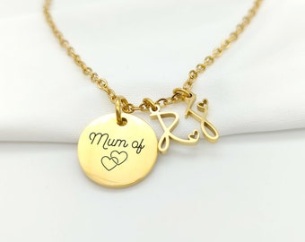 Personalized necklace with initial, mom jewelry, godmother jewelry, birth gift, personalized women's jewelry, Mother's Day gift