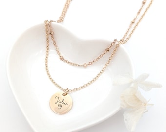 Collana da donna personalizzata con medaglie da incidere • Collana mamma personalizzata, gioielli Madrina, regalo di nascita, regalo per la festa della mamma