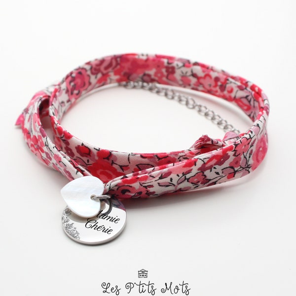 Bracelet Floral Personnalisé Libery Emma&Georgina, Liberty of London, Bijou femme, Bracelet Femme, Cadeau femme, Bracelet BFF, Cadeau Maman