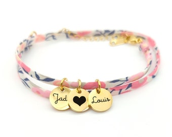 Bracciale Liberty personalizzato • Bracciale mamma, regalo madrina, nonna, regalo di nascita, gioielli da damigella d'onore, regalo per la festa della mamma