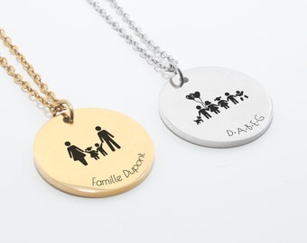 Personalized necklace engraving family members - Birth Gift, Mom Jewelry, Grandma, Grandmother's Day Gift, Godmother Necklace