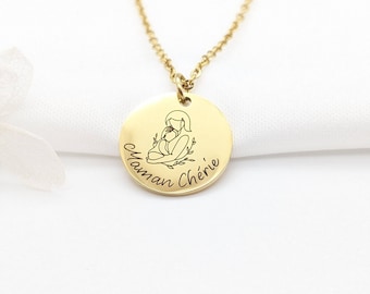 Personalized Mom and Child Necklace • Mom Jewelry, Birth Gift, Perinatal Mourning Necklace, Mother's Day Gift, Child's First Name Necklace