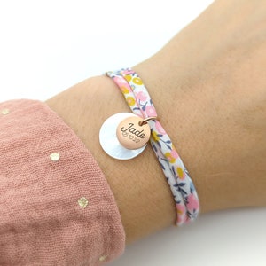 Personalized liberty bracelet with mother-of-pearl, First name bracelet, Mom gift, Godmother, Birth gift, Personalized Christmas gift for women