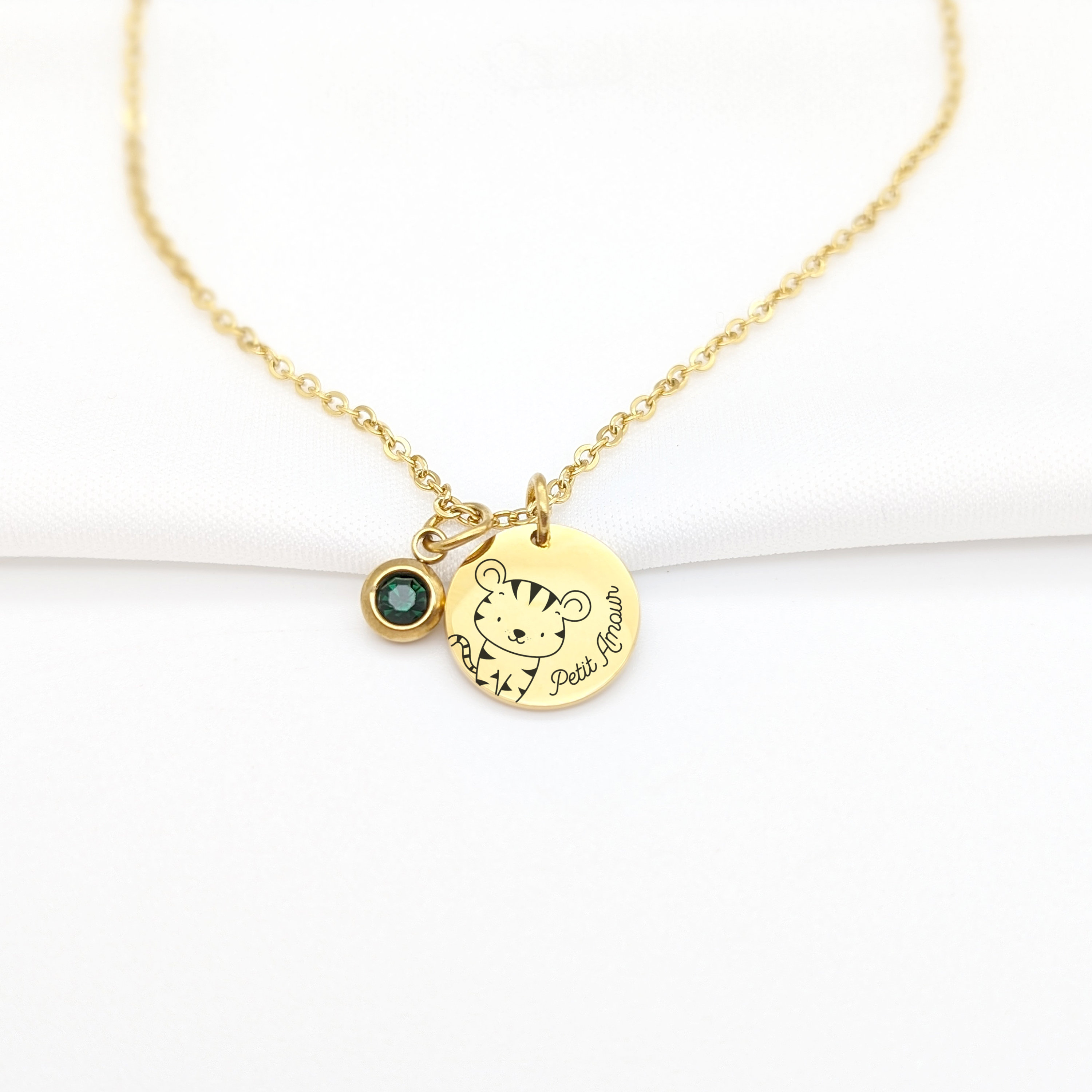 Personalized children's necklace with animal, Children's name necklace, Baptism gift, Birth, Children's birthday gift, Children's Christmas gift
