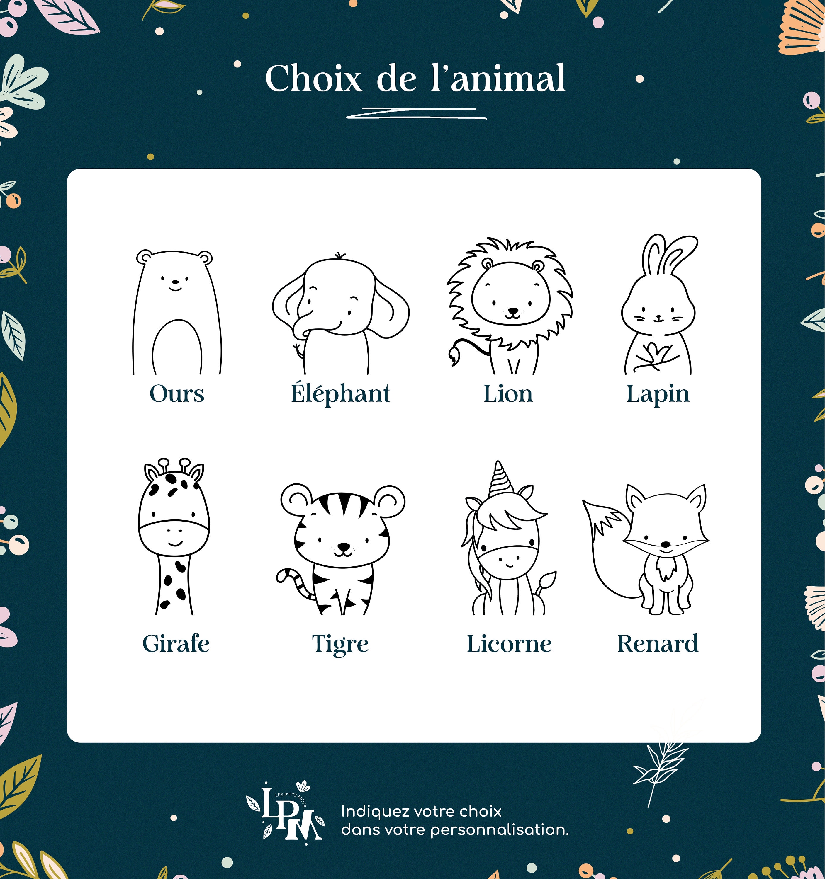 Personalized children's necklace with animal, Children's name necklace, Baptism gift, Birth, Children's birthday gift, Children's Christmas gift