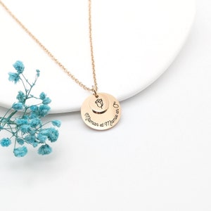 Collier femme personnalisé double médailles, Cadeau Maman, Mamie, Marraine, Cadeau Naissance, Cadeau Nounou, Cadeau Fête des mères image 4