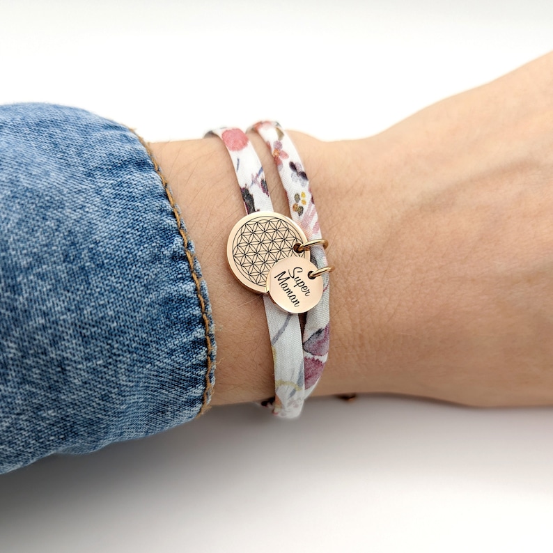 Personalized liberty cord bracelet Bracelet for Mom, Grandma, Godmother, Birth gift, Nanny gift, Baptism gift image 2