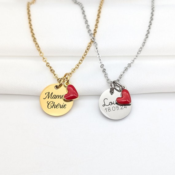 Collana Personalizzata con 7 Nomi e 7 Pietre di Nascita - Un Legame Inciso nel Cuore per Sempre - Regalo di Natale per Nonna | – IT
